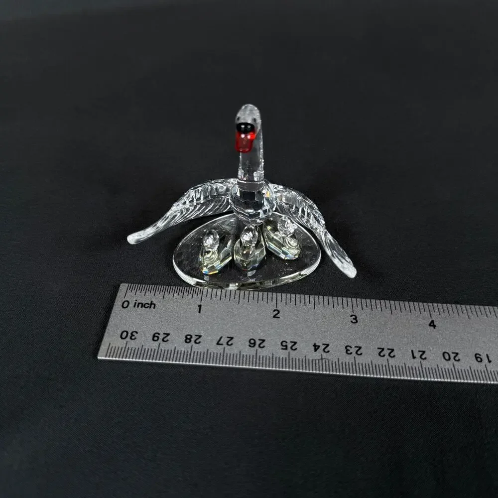 Vintage SWAROVSKI SWAN FAMILY Crystal glass figurine 2.5